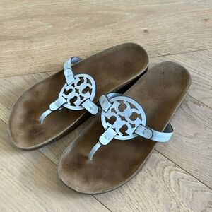 Tory Burch slides in sky blue